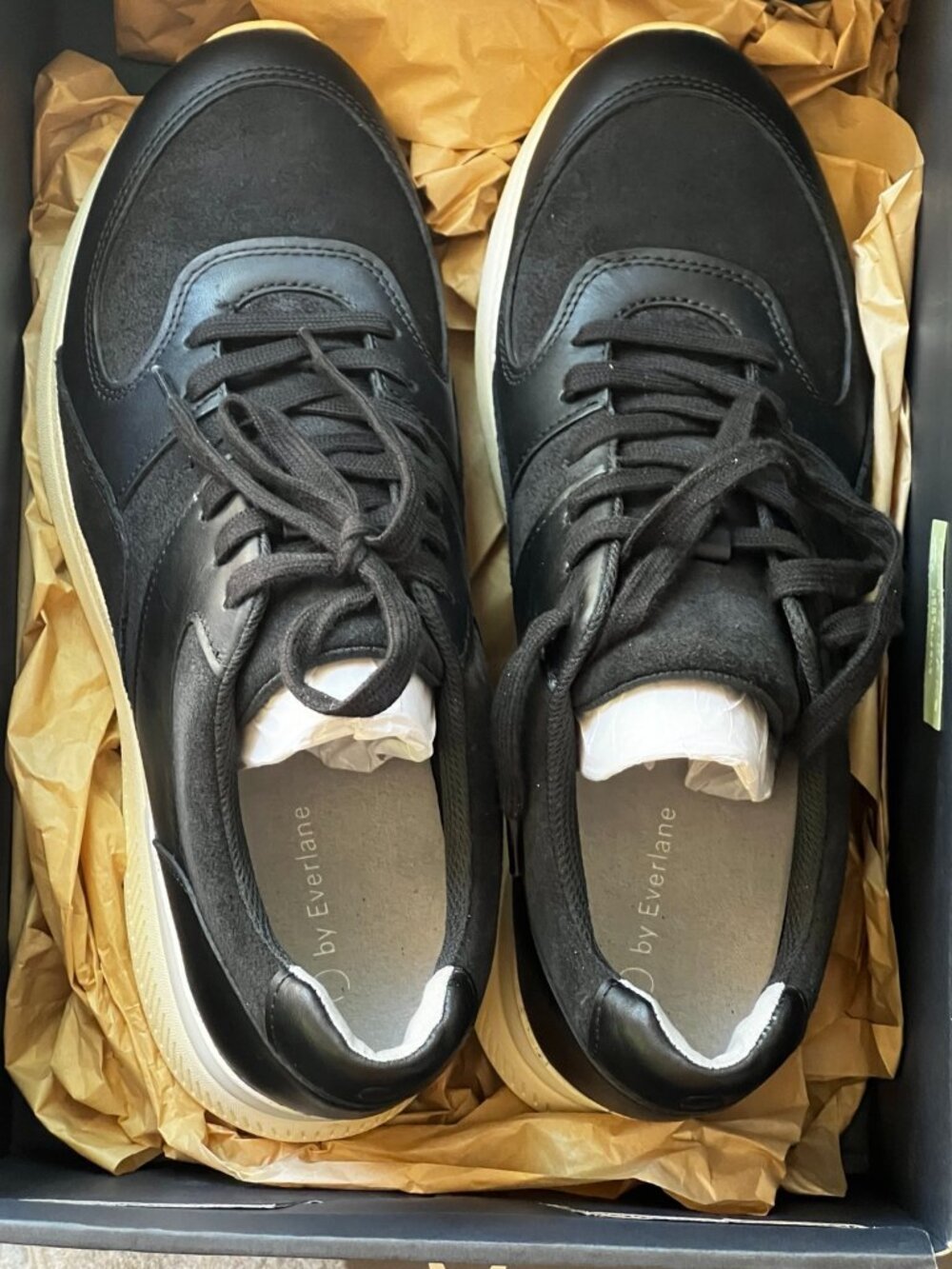 Everlane Black Leather Suede Sneakers Women’s 12 Men’s 10 NWOT